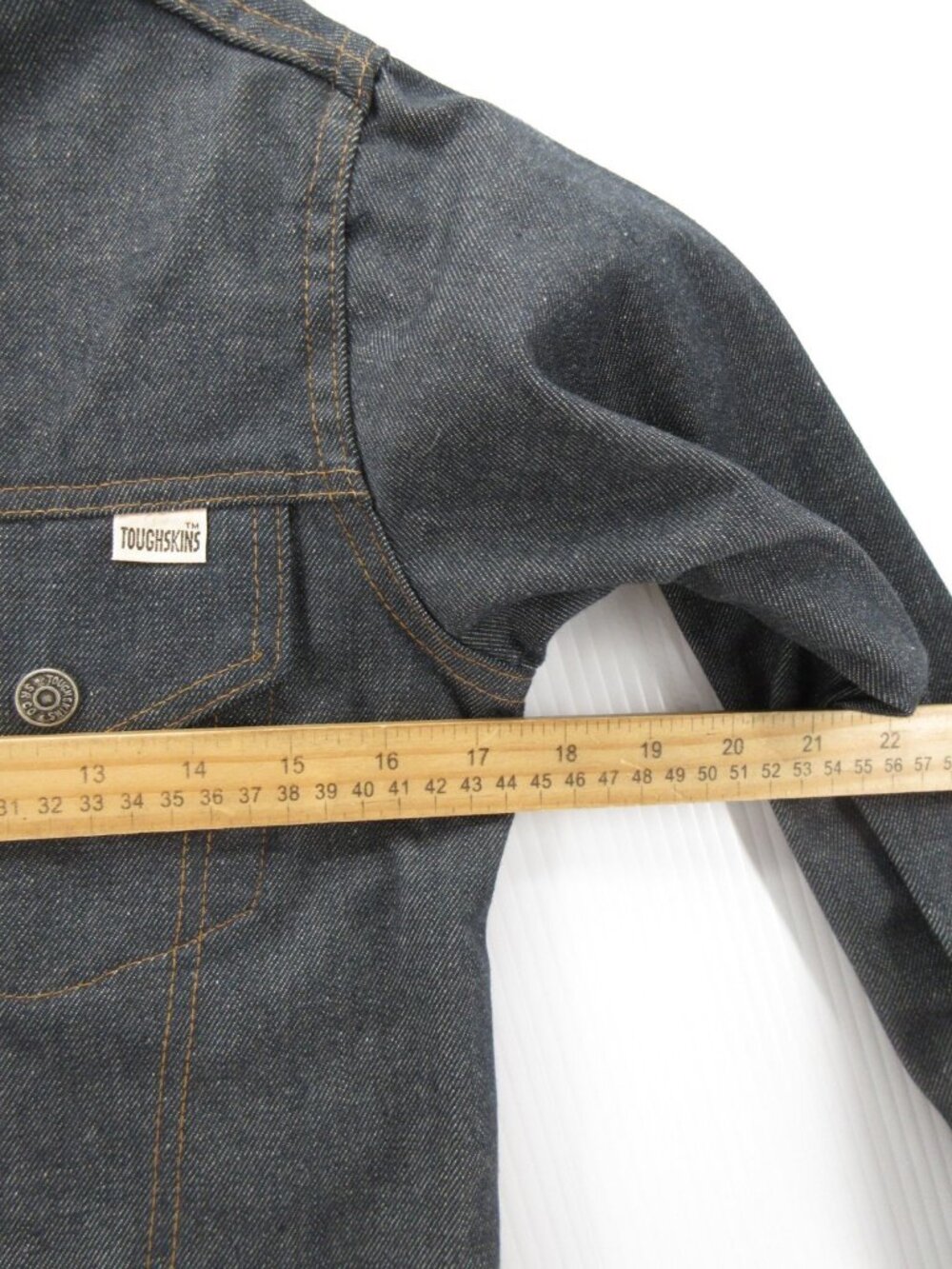 VTG Sears Toughskins Jacket Boys Youth 16 Trucker Denim Psychedelic Tie Dye - Picture 7 of 13